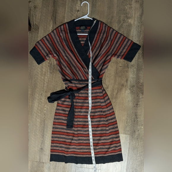 PENDLETON US Women’s Large Washable Merino Wool Quimby Sweater Dress Wrap Belted - Picture 4 of 9